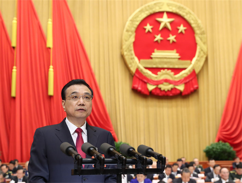 十二屆全國人大五次會議開幕，李克強作政府工作報告