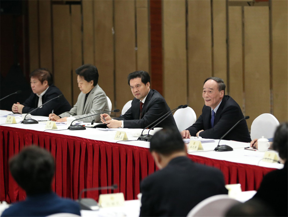 王岐山看望共青團、總工會、婦聯(lián)、青聯(lián)界委員并參加討論