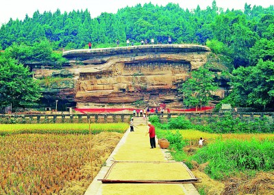 唐代釋迦牟尼涅槃圖，位于四川省安岳縣臥佛鎮(zhèn)臥佛院。