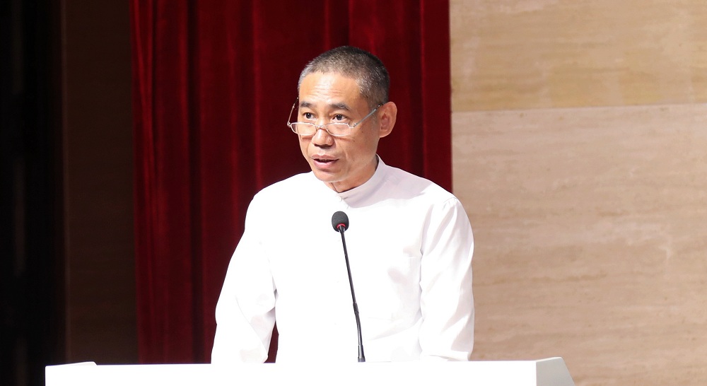 廣西美協(xié)駐會副主席、秘書長陳毅剛在致辭