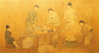 宋代《春宴圖》（局部），故宮博物院藏。 　　杜建坡攝
