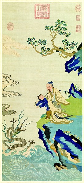 竹杖化龍圖 為明代緙絲作品。緙絲，又稱“刻絲”，是中國(guó)傳統(tǒng)絲綢藝術(shù)品中的精華。