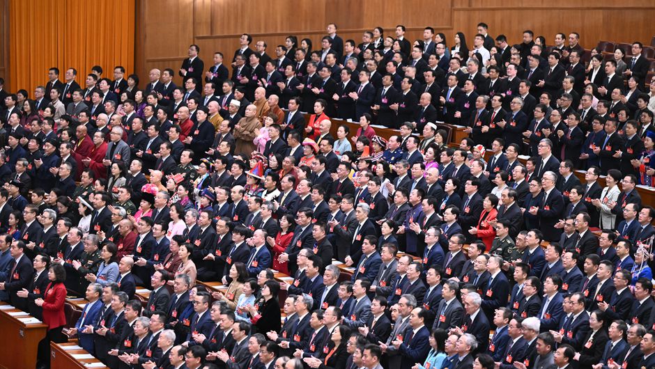 3月4日，中國(guó)人民政治協(xié)商會(huì)議第十四屆全國(guó)委員會(huì)第二次會(huì)議在北京人民大會(huì)堂開幕。新華社記者 燕雁 攝