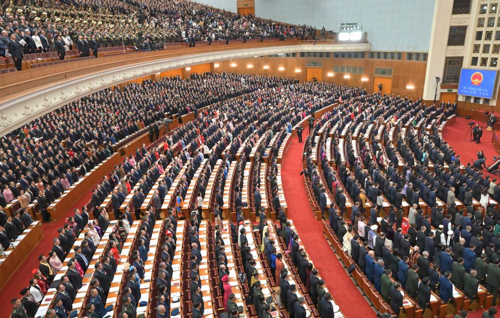 3月5日，第十四屆全國人民代表大會第二次會議在北京人民大會堂開幕。新華社記者 才揚 攝