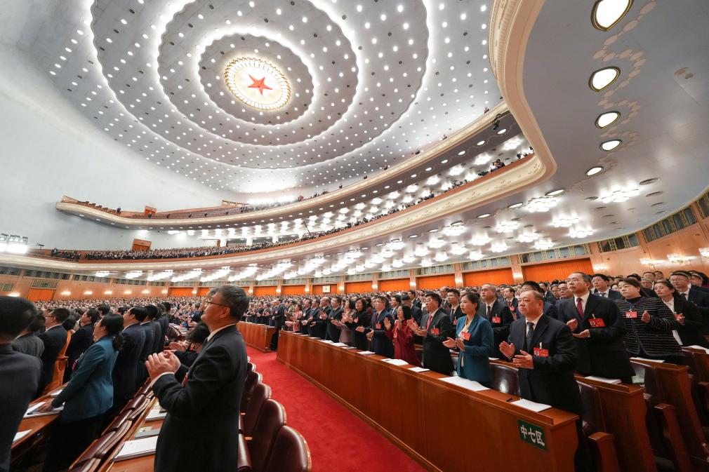 3月5日，第十四屆全國人民代表大會第二次會議在北京人民大會堂開幕。新華社記者 王毓國 攝