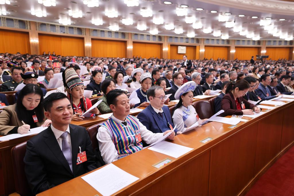 3月10日，中國人民政治協(xié)商會議第十四屆全國委員會第二次會議在北京人民大會堂舉行閉幕會。新華社記者 邢廣利 攝