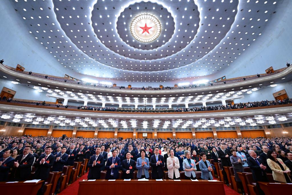3月10日，中國人民政治協(xié)商會議第十四屆全國委員會第二次會議在北京人民大會堂舉行閉幕會。新華社記者 翟健嵐 攝