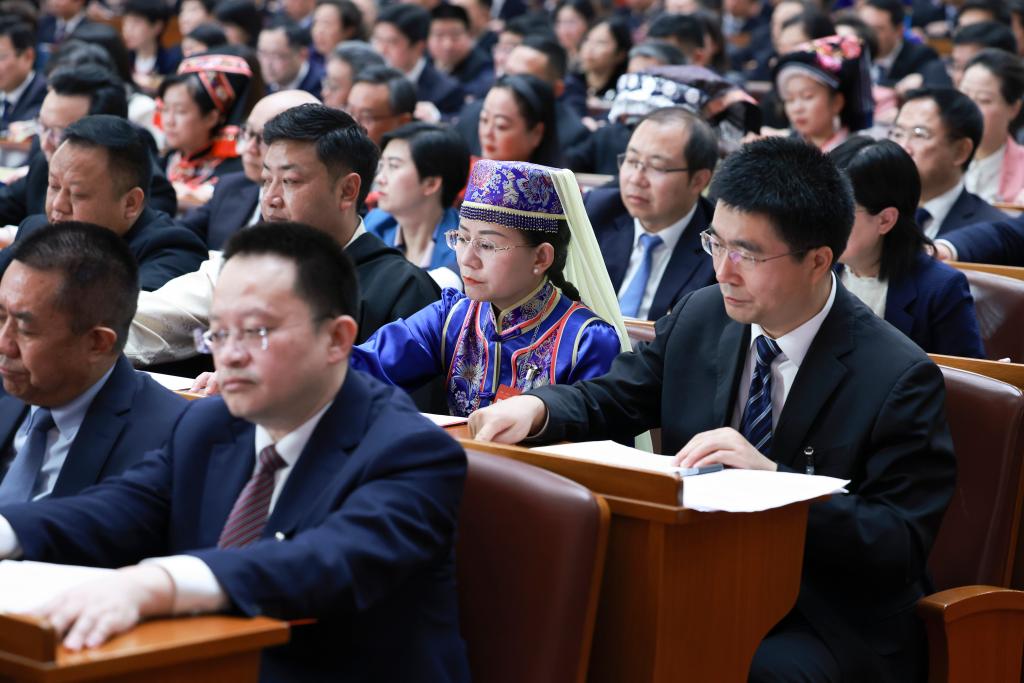 3月11日，第十四屆全國人民代表大會第二次會議在北京人民大會堂舉行閉幕會。新華社記者 王曄 攝