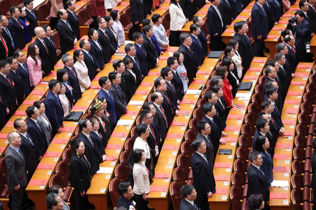 3月11日，第十四屆全國人民代表大會第二次會議在北京人民大會堂舉行閉幕會。新華社記者 丁林 攝