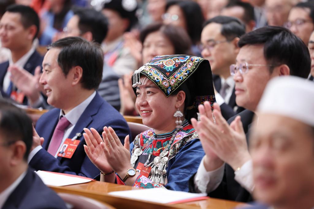 3月11日，第十四屆全國人民代表大會第二次會議在北京人民大會堂舉行閉幕會。新華社記者 姚大偉 攝