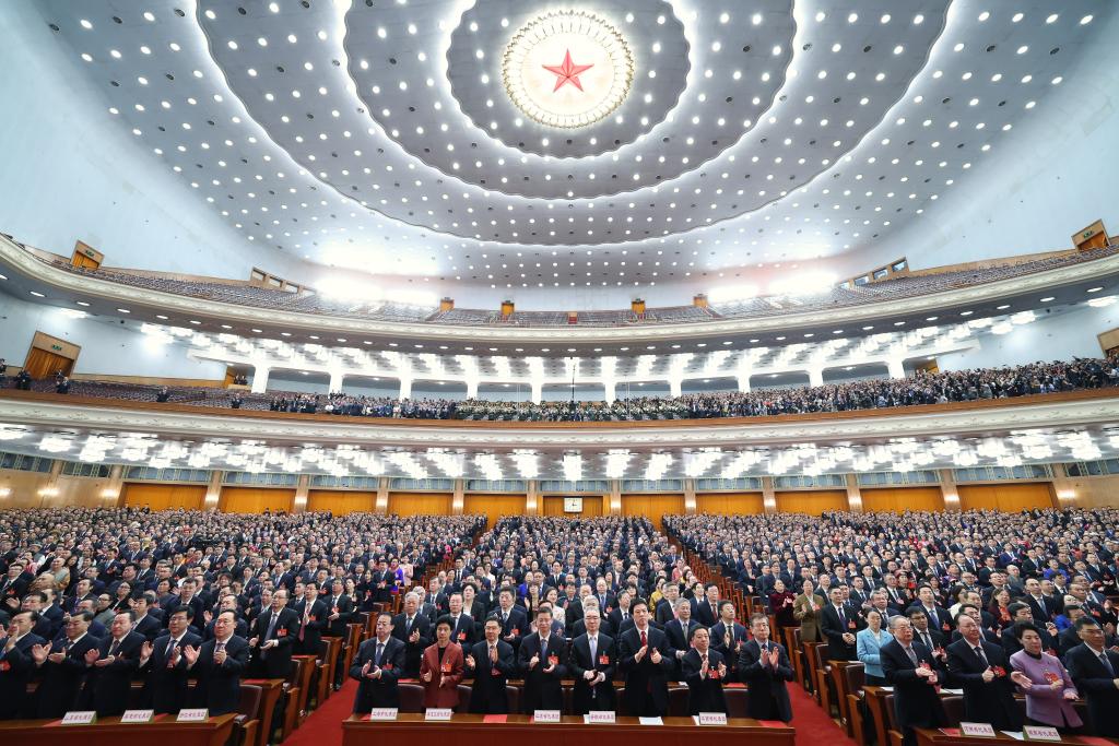 3月11日，第十四屆全國人民代表大會第二次會議在北京人民大會堂舉行閉幕會。新華社記者 黃敬文 攝