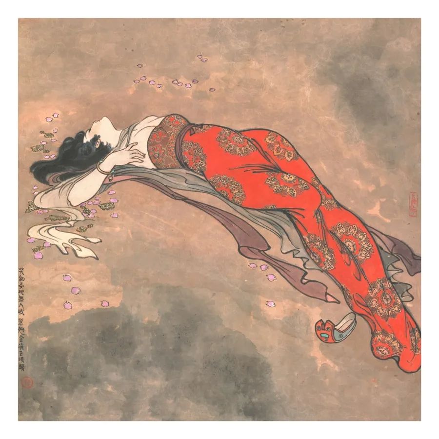 戴敦邦作品 《長恨歌》花鈿委地無人收，翠翹金雀玉搔頭。受訪者提供