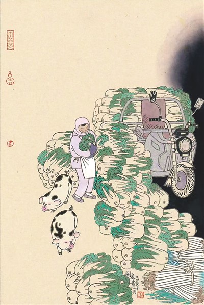 立冬（中國(guó)畫） 　　劉金貴作