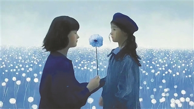 AI生成短片《致親愛(ài)的自己》劇照。  　　中國(guó)傳媒大學(xué)供圖