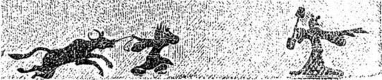 1973年四川郫縣新勝鄉(xiāng)出土石棺棺蓋，上圖為青龍、白虎捧璧，下圖為牛郎織女局部
